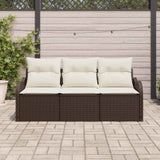 Vidaxl tuin sofa set 3 st bruin poly riet