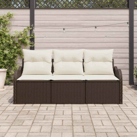 Vidaxl tuin sofa set 3 st bruin poly riet