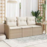 Vidaxl tuin sofa set 3 st beige poly riet