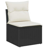 Vidaxl tuin sofa set 3 st zwart en wit poly riet