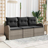 Vidaxl tuin sofa set 3 st grijs poly riet