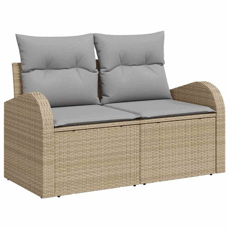 Vidaxl tuin sofa set 3 st beige en lichtgrijs poly riet