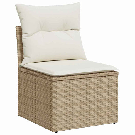 Vidaxl tuin sofa set 3 st beige en wit poly riet