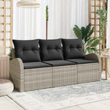 Vidaxl tuin sofa set 3 st lichtgrijs poly riet