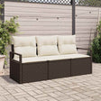 Vidaxl tuinbankenset 3 st bruin en wit poly rattan