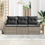 Vidaxl tuinbankenset 3 st grijs poly rattan