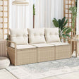 Vidaxl tuinbankenset 3 st beige en wit poly rattan