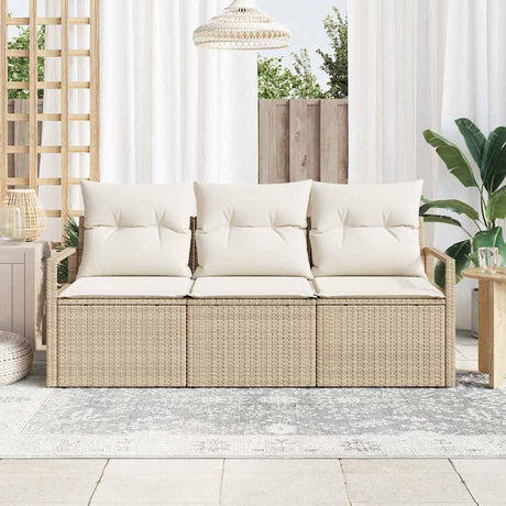 Vidaxl tuinbankenset 3 st beige en wit poly rattan