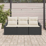 Vidaxl tuinbankenset 3 st zwart en wit poly rattan