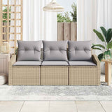 Vidaxl tuinbankenset 3 st beige en licht grijs poly rattan