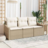 Vidaxl tuinbankenset 3 st beige en wit poly rattan
