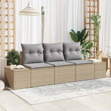 Vidaxl tuinbankenset 3 st beige en licht grijs poly rattan