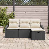 Vidaxl bankstel 4 st zwart poly rattan