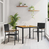 Vidaxl tuin eettafelset 3 st zwart poly rattan