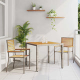 Vidaxl tuin eettafelset 3 st grijs en bruin poly rattan