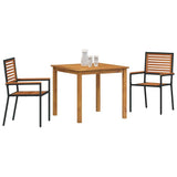 Vidaxl tuin eettafelset 3 st zwart massief acaciahout