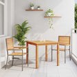 Vidaxl tuin eettafelset 3 st grijs massief acaciahout