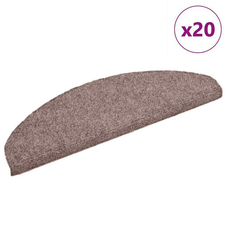 Vidaxl trapmatten zelfklevend 20 stuks 65x21x4 cm lichtbruin halfrond groot