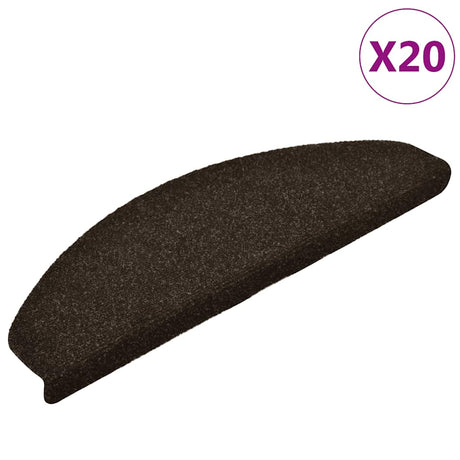 Vidaxl trapmatten zelfklevend 20 stuks 65x21x4 cm donkerbruin