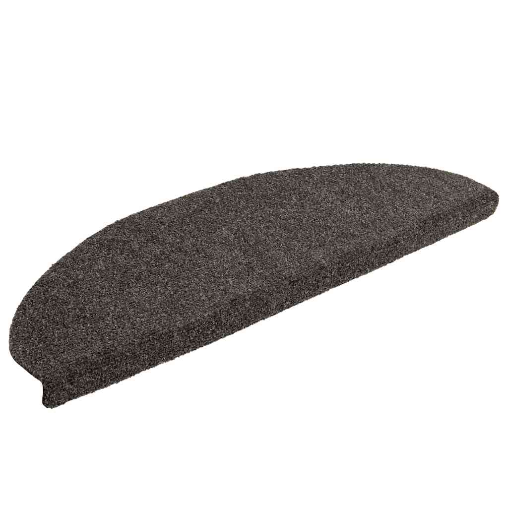 Vidaxl trapmatten zelfklevend 30 stuks 65x21x4 cm antraciet halfrond groot