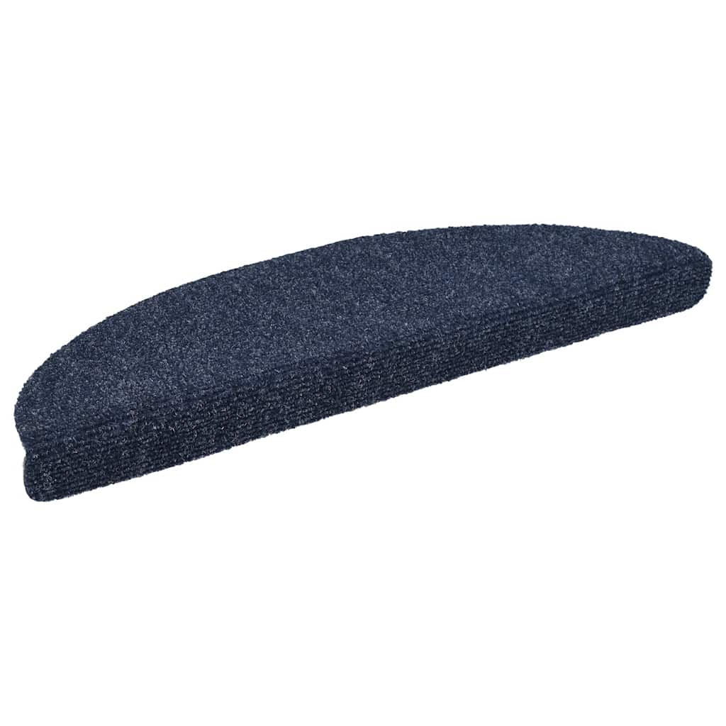 Vidaxl trapmatten zelfklevend 30 stuks 56x17x3 cm blauw halfrond