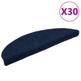 Vidaxl trapmatten zelfklevend 30 stuks 56x17x3 cm marineblauw halfrond