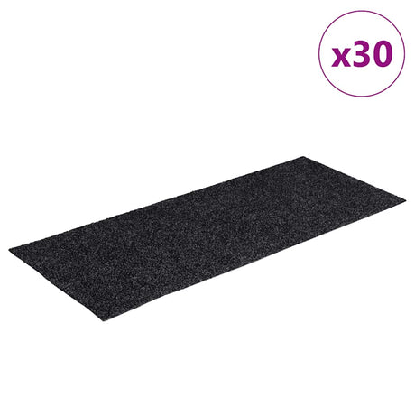 Vidaxl trapmatten zelfklevend 30 stuks 60x25 cm donkergrijs rechthoekig