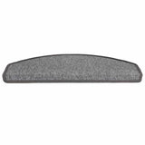 Vidaxl trapmatten 30 st 65x24x4 cm donkergrijs halfrond groot
