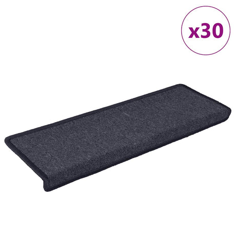 Vidaxl trapmatten 30 st 65x21x4 cm donkergrijs en blauw