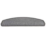Vidaxl trapmatten 20 st 65x24x4 cm donkergrijs halfrond groot