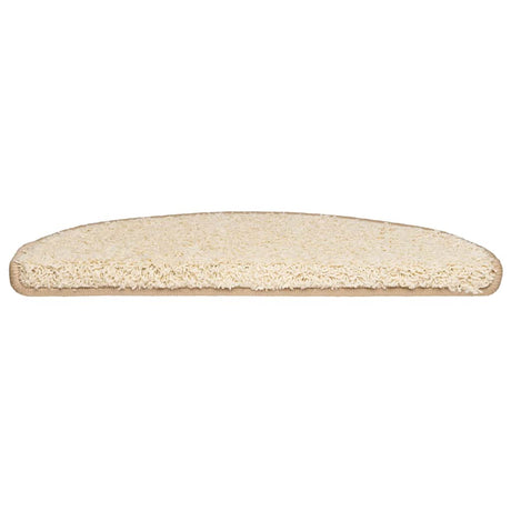 Vidaxl trapmatten 30 st 65x21x4 cm crème halfrond groot