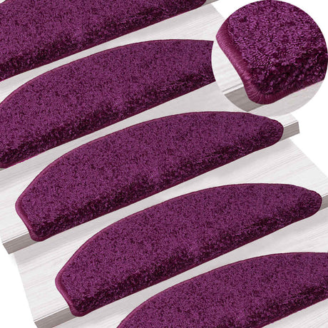 Vidaxl trapmatten 30 st 65x21x4 cm violet halfrond groot
