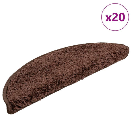 Vidaxl trapmatten 20 st 56x17x3 cm bruin halfrond