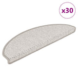 Vidaxl trapmatten zelfklevend sisal-look 30 st 65x21x4 cm platina