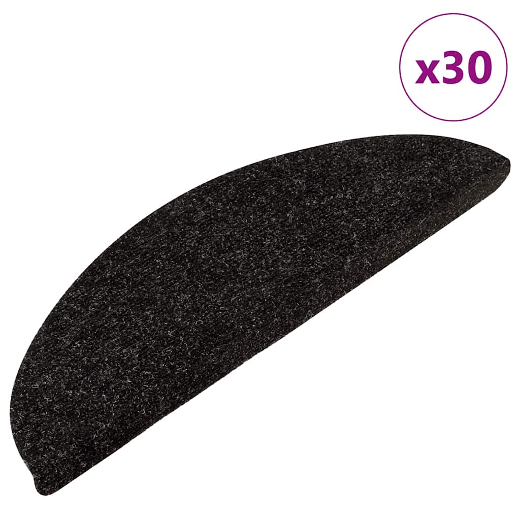 Vidaxl trapmatten zelfklevend 30 st 56x17x3 cm antracietkleurig