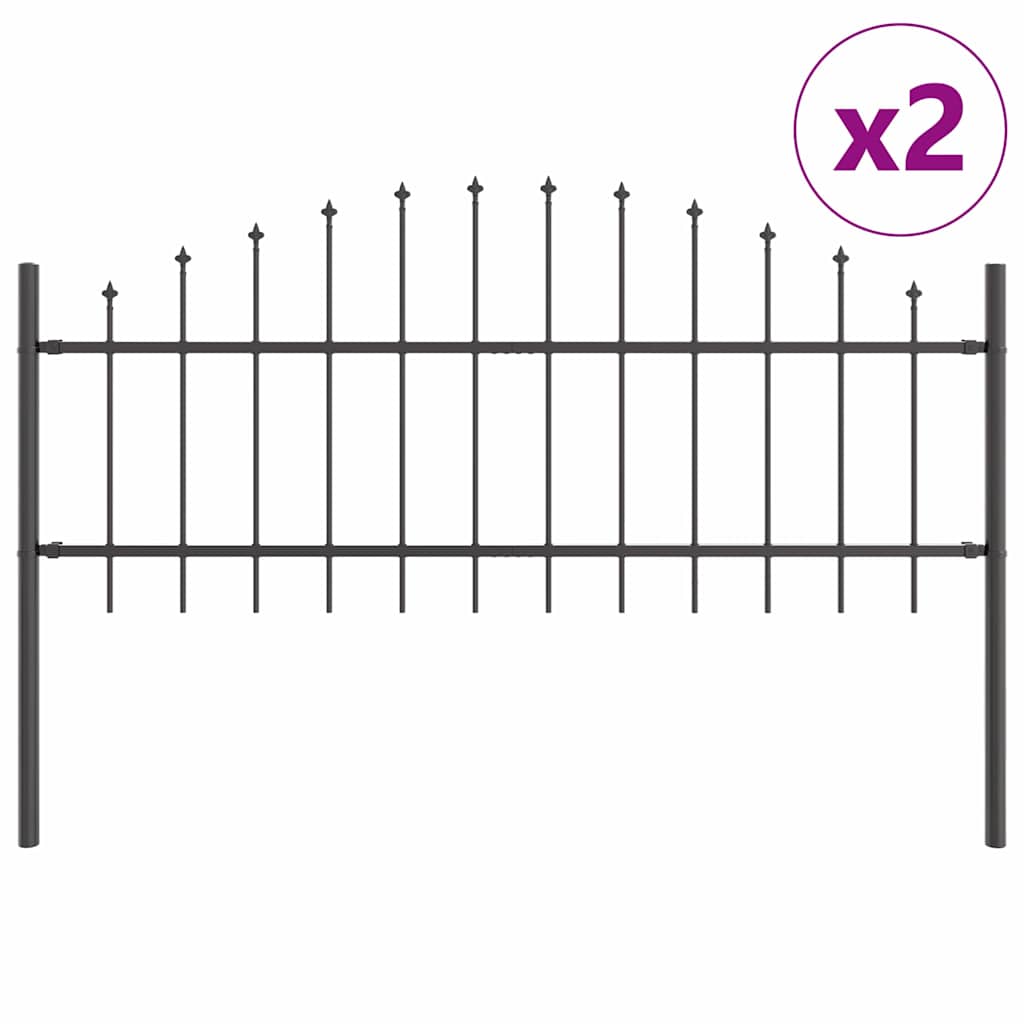 Vidaxl tuinhek woerden 2 st 170 x 115 cm gepoedercoat staal grijs