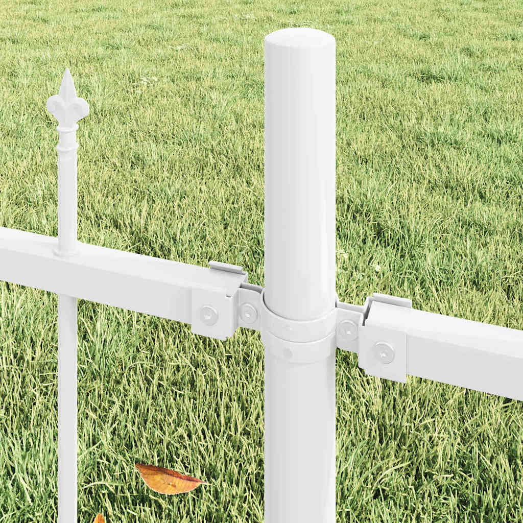 Vidaxl tuinhek 2 pcs wit 170 x 140 cm gepoedercoat staal