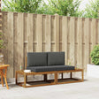 Vidaxl buiten bankenset 2 st naturel massief acaciahout en polyester