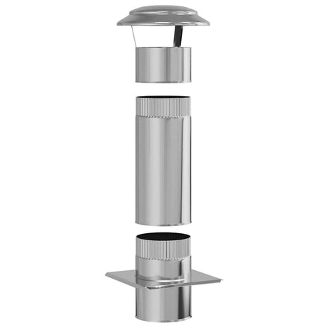 Vidaxl schouw verlenging zilver 25 x 25 x 65 cm roestvrij staal
