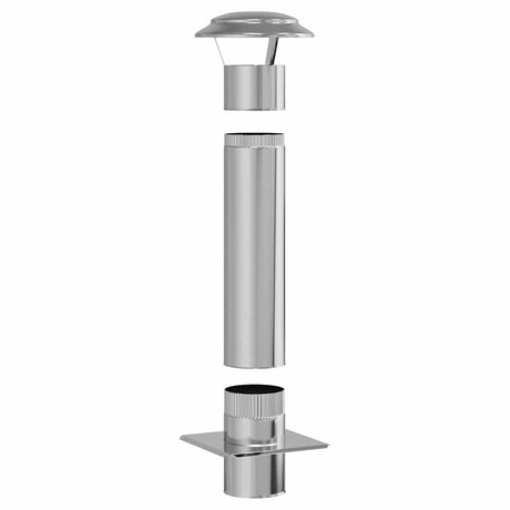 Vidaxl schouw verlenging zilver 25 x 25 x 82 cm roestvrij staal