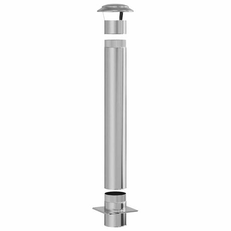 Vidaxl schouw verlenging zilver 25 x 25 x 132 cm roestvrij staal