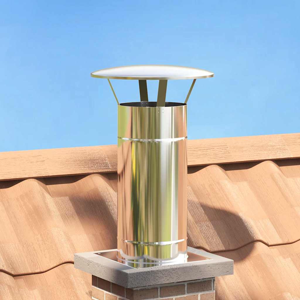 Vidaxl regenbescherming voor schoorsteen zilver 35 x 35 x 20 cm