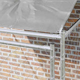Vidaxl hondenkooi met dak zilver 200 x 200 x 258 cm staal en pe