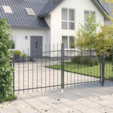 Vidaxl dubbele poort met slot grijs 299,5 x 199,5 cm staal