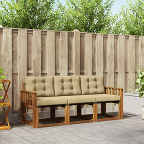 Vidaxl buiten bankenset 3 st natuurlijk en beige