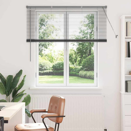 Vidaxl venetiaanse jaloezie donkergrijs 130 x 125 cm 25 mm aluminium