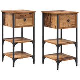 Vidaxl nachtkastje 2 st bruin 33,5 x 36 x 70 cm geconstrueerd hout