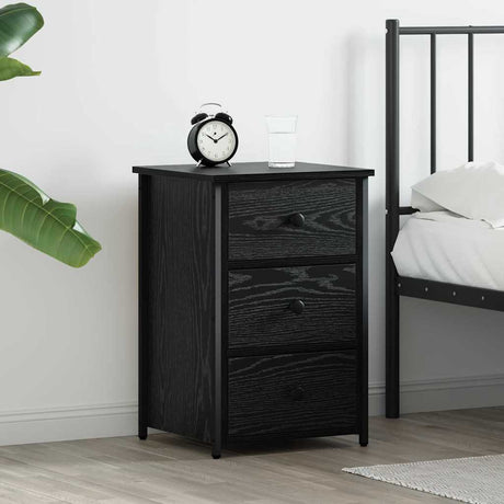 Vidaxl nachtkastje zwart eiken 40 x 36 x 60 cm massief gerecycled hout
