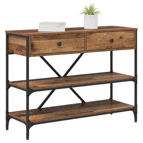 Vidaxl wandtafel met lade met plank bruin 100 x 34,5 x 75 cm hout