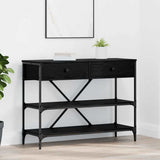 Vidaxl wandtafel met lade zwart eiken 100 x 34,5 x 75 cm hout